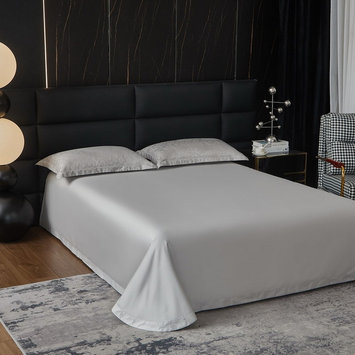 91家纺网 家纺一手货源 找家纺 金纱玉纺家纺 2026春夏新款全棉纯棉提花工艺四件套 豹纹蝶舞-亚麻灰