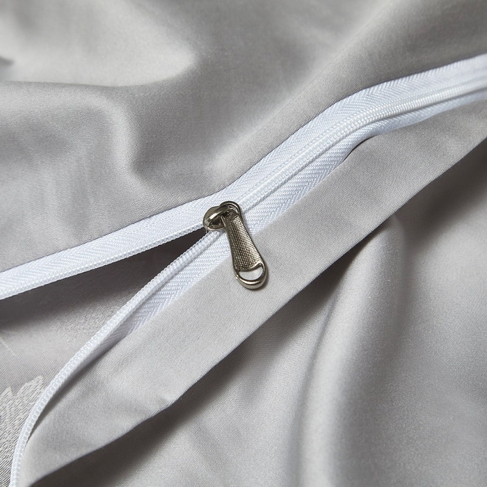 91家纺网 家纺一手货源 找家纺 金纱玉纺家纺 2026春夏新款全棉纯棉提花工艺四件套 宫廷花园-亚麻灰