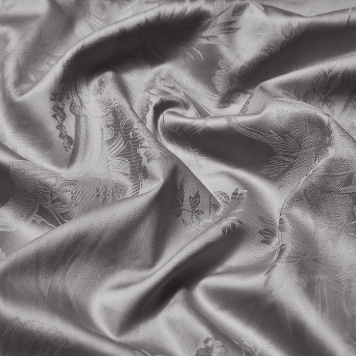 91家纺网 家纺一手货源 找家纺 金纱玉纺家纺 2026春夏新款全棉纯棉提花工艺四件套 宫廷花园-亚麻灰