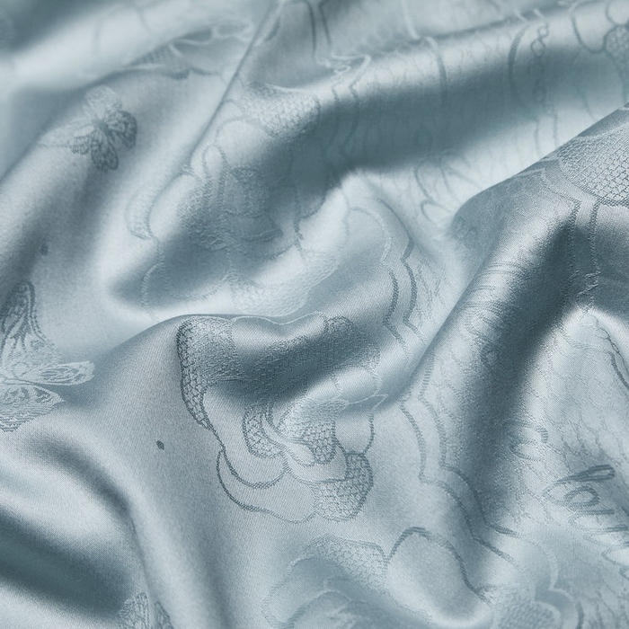 91家纺网 家纺一手货源 找家纺 金纱玉纺家纺 2026春夏新款全棉纯棉提花工艺四件套 花间私语-甜蓝