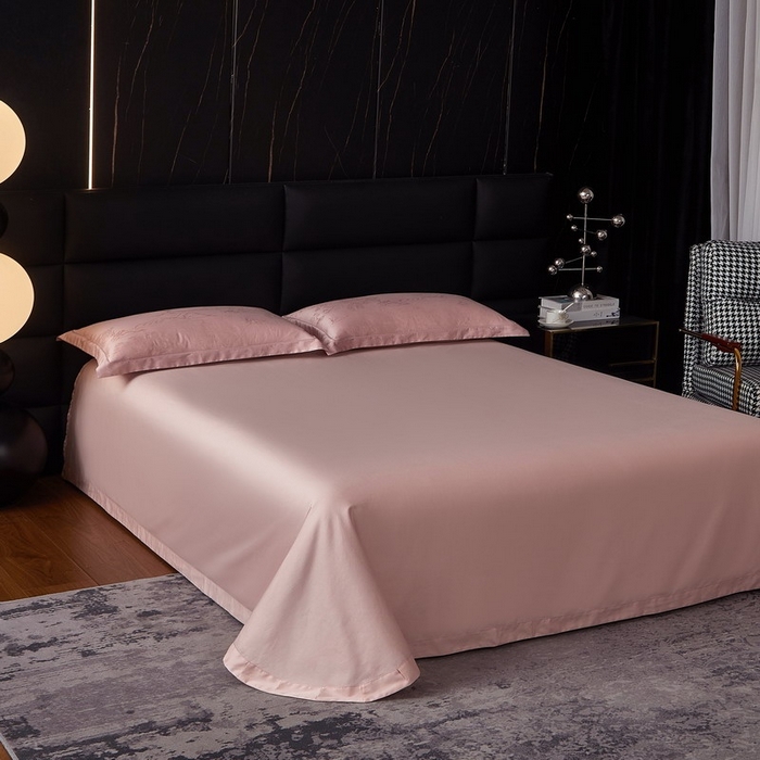 91家纺网 家纺一手货源 找家纺 金纱玉纺家纺 2026春夏新款全棉纯棉提花工艺四件套 墨韵山水-豆沙