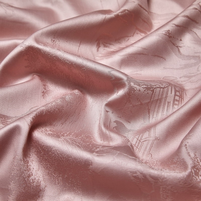 91家纺网 家纺一手货源 找家纺 金纱玉纺家纺 2026春夏新款全棉纯棉提花工艺四件套 墨韵山水-豆沙