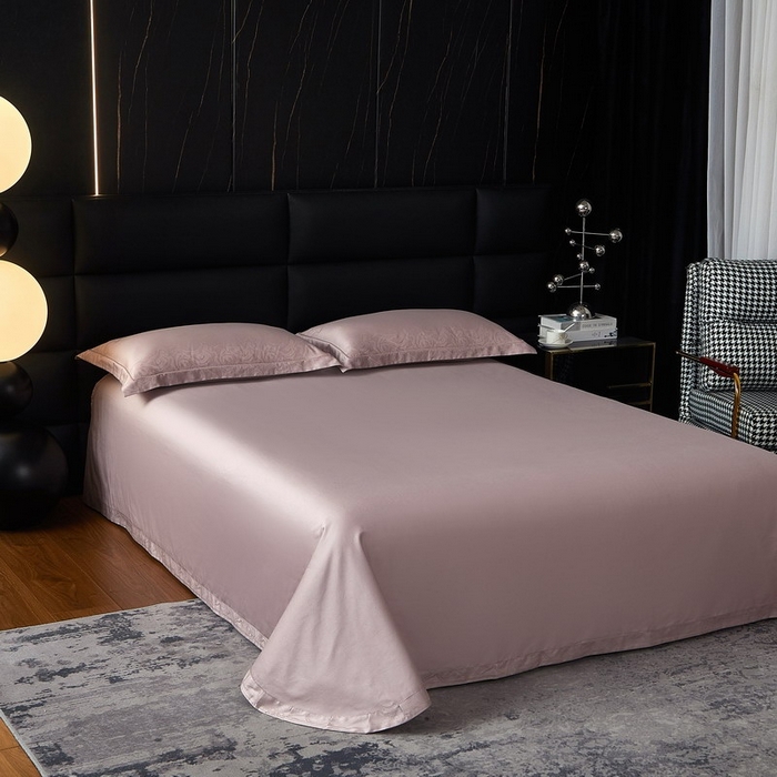 91家纺网 家纺一手货源 找家纺 金纱玉纺家纺 2026春夏新款全棉纯棉提花工艺四件套 云织间屿-紫豆沙