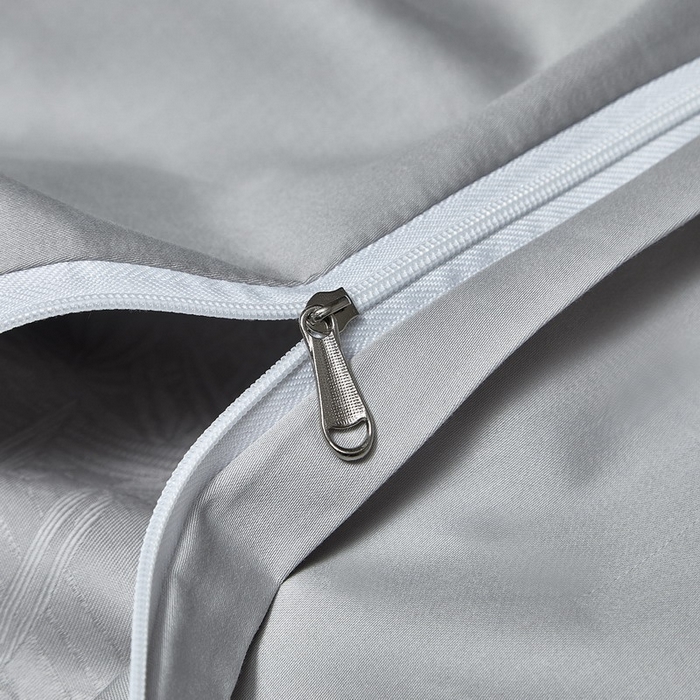 91家纺网 家纺一手货源 找家纺 金纱玉纺家纺 2026春夏新款全棉纯棉提花工艺四件套 竹亭青映-亚麻灰