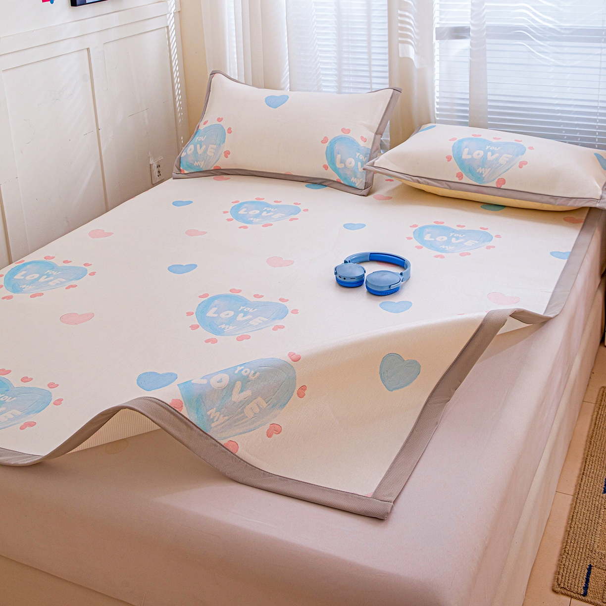 91家纺网 家纺一手货源 找家纺 （总）富馨莱 2026新款冰丝凉席平铺款支持一件定制定做