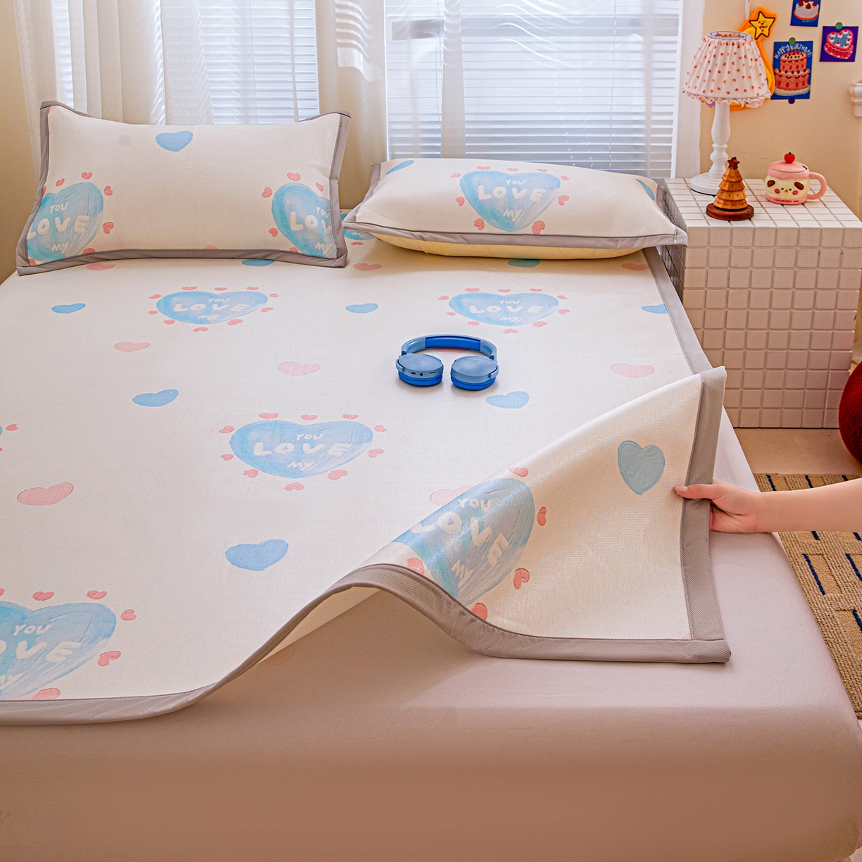 91家纺网 家纺一手货源 找家纺 （总）富馨莱 2026新款冰丝凉席平铺款支持一件定制定做