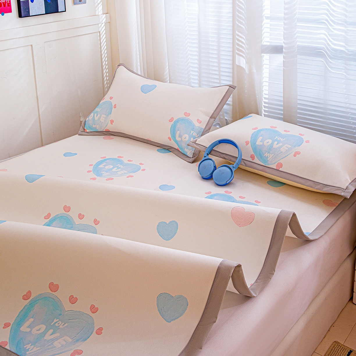 91家纺网 家纺一手货源 找家纺 （总）富馨莱 2026新款冰丝凉席平铺款支持一件定制定做