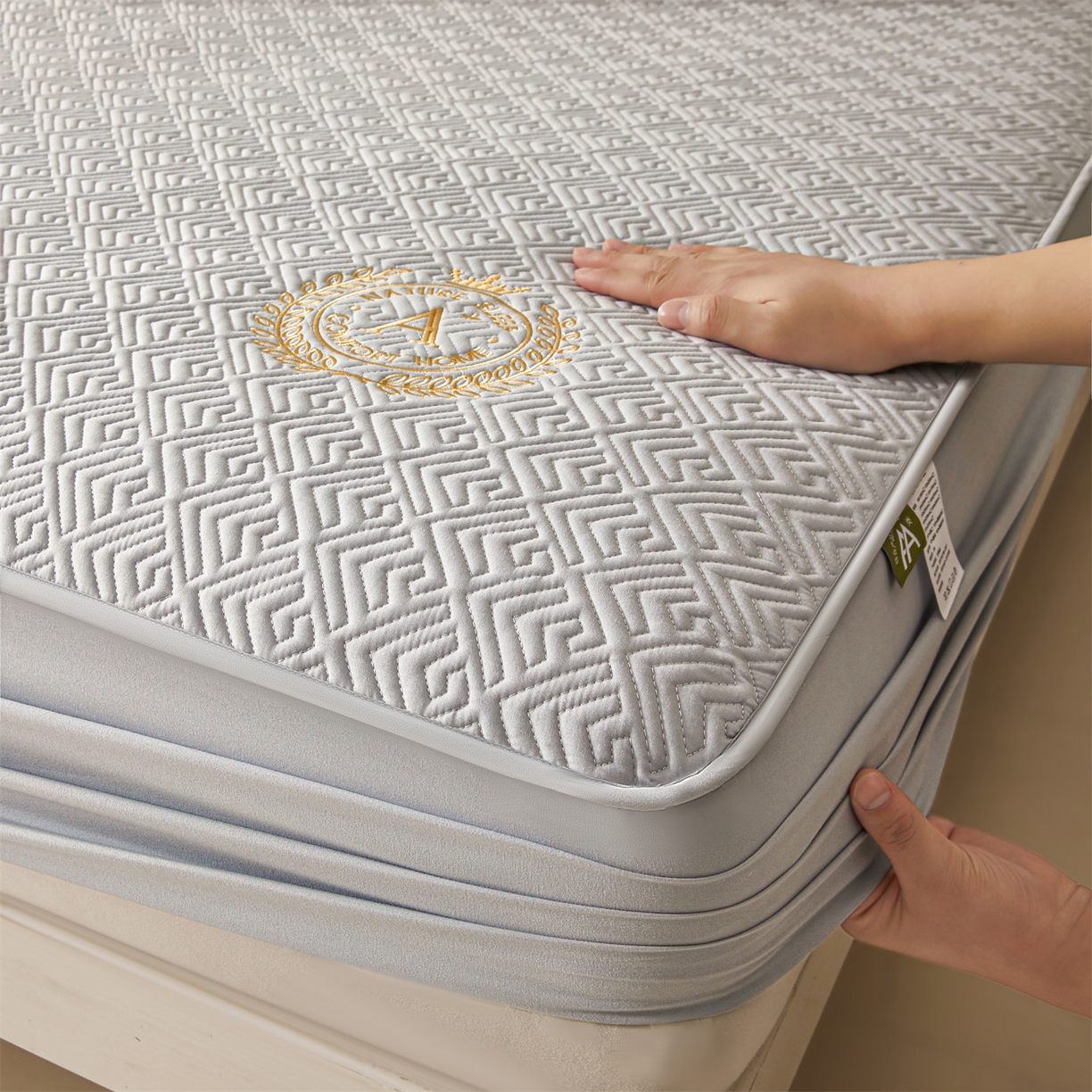 居眠 2026新款防水夹棉床笠-云梦系列 云梦-灰