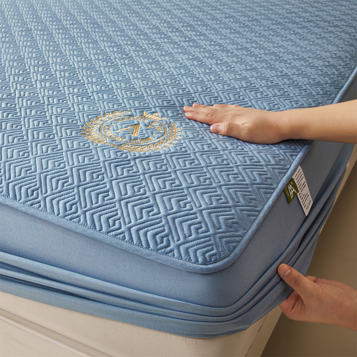 居眠 2026新款防水夹棉床笠-云梦系列 云梦-蓝