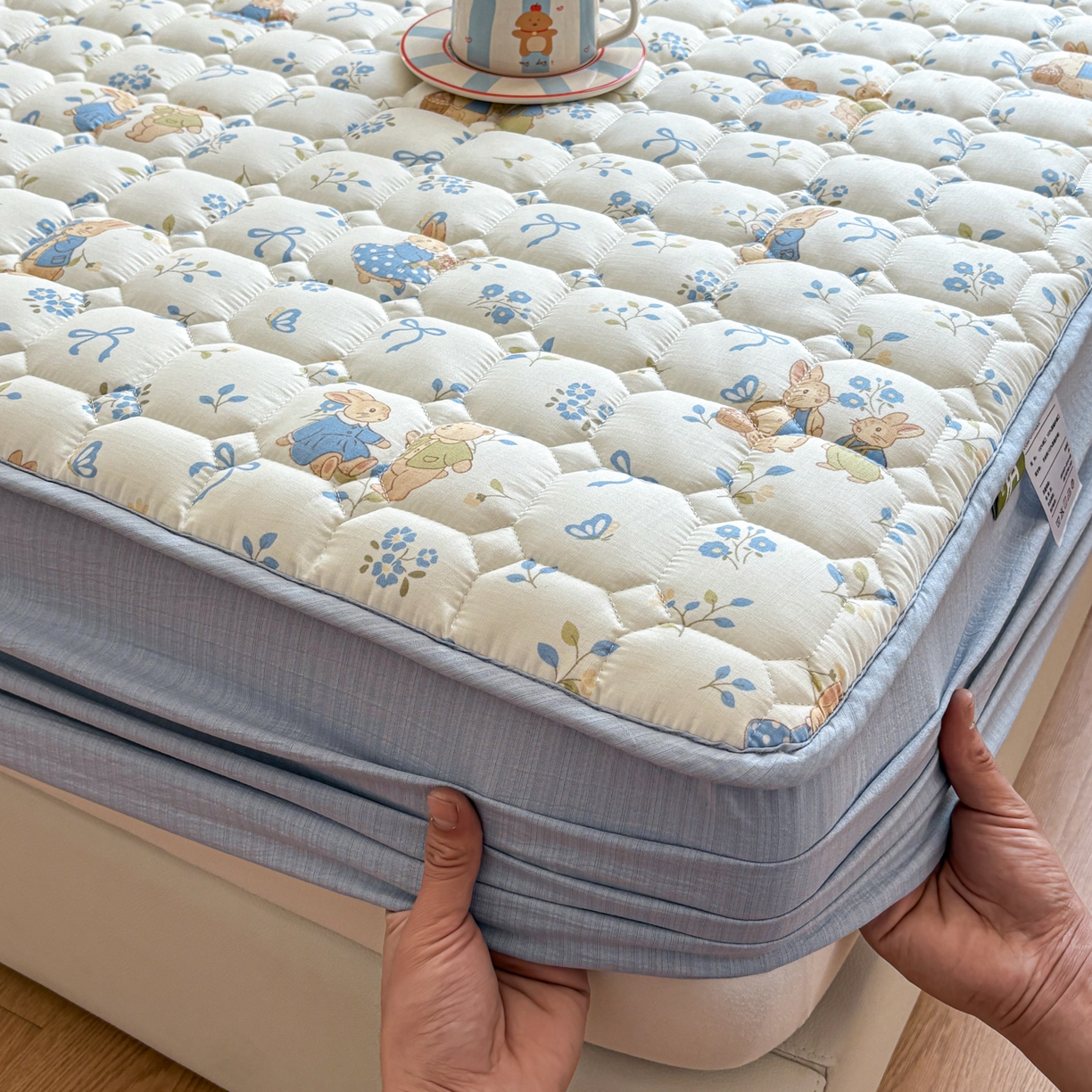 91家纺网 家纺一手货源 找家纺 （总）居眠 2026新款印花皱皱纱夹棉床笠,春日来信,开心小象,泡芙小狗,蔷薇玫瑰,森林舞会,甜兔派对