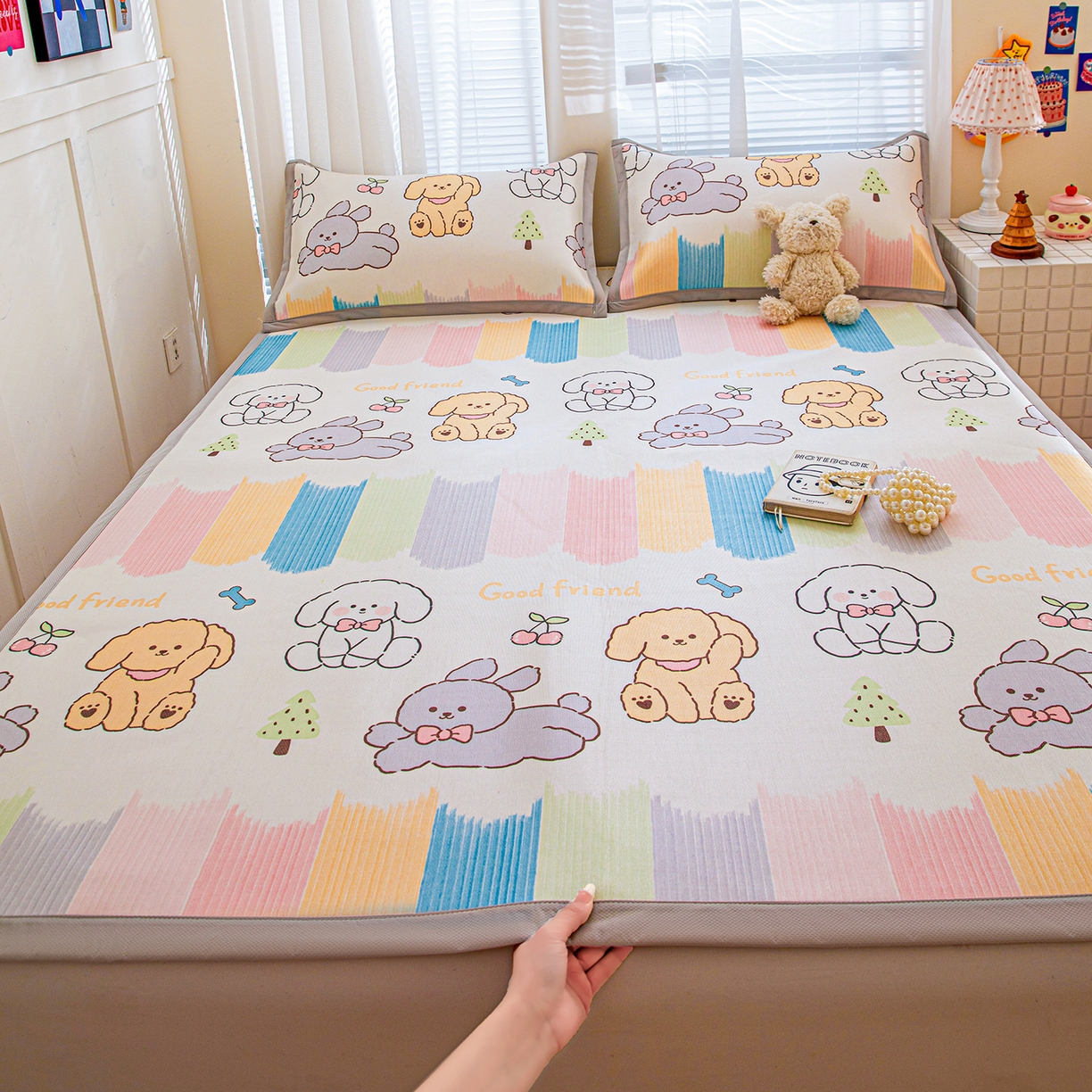 91家纺网 家纺一手货源 找家纺 （总）富馨莱 2026新款冰丝凉席平铺款支持一件定制定做