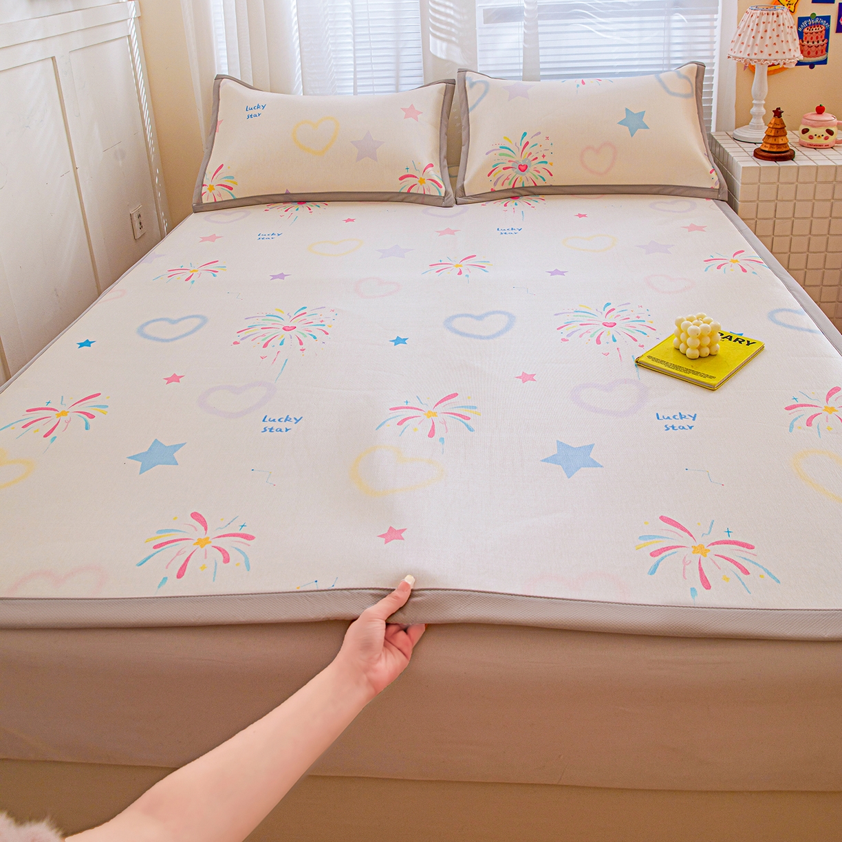 91家纺网 家纺一手货源 找家纺 （总）富馨莱 2026新款冰丝凉席平铺款支持一件定制定做