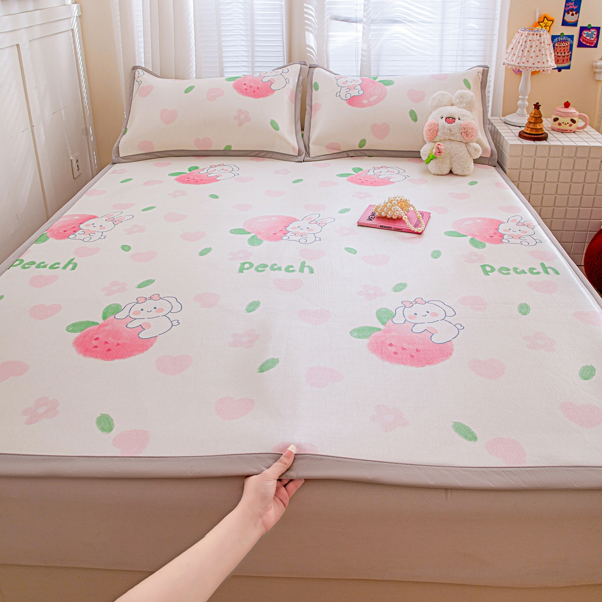 91家纺网 家纺一手货源 找家纺 （总）富馨莱 2026新款冰丝凉席平铺款支持一件定制定做