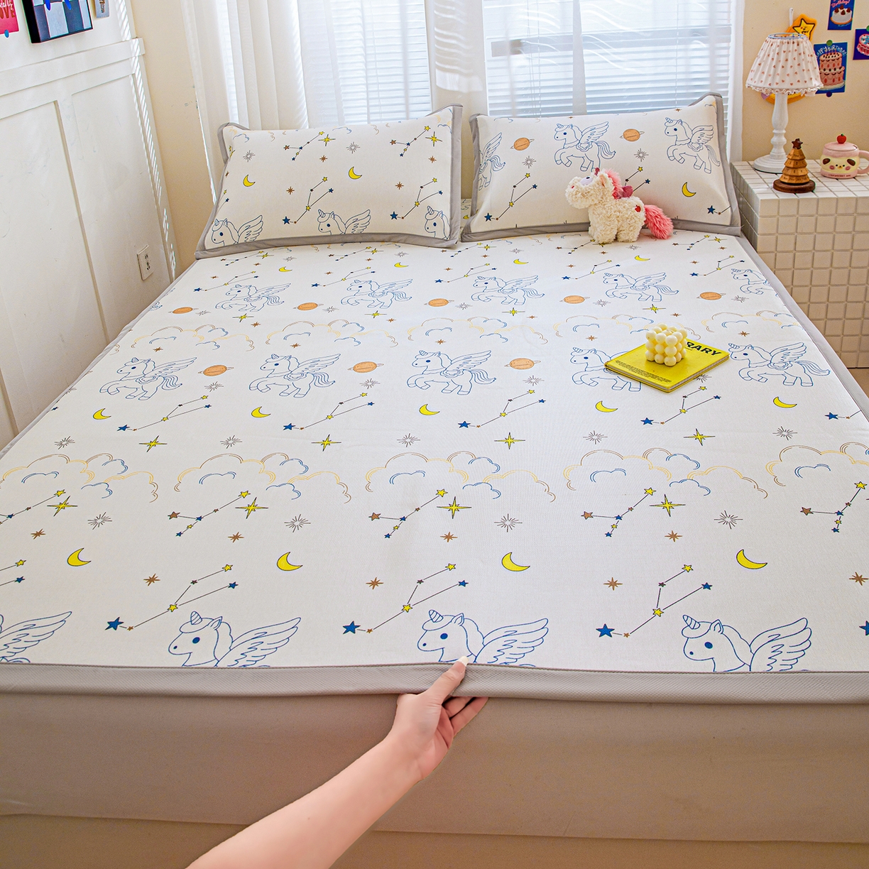 91家纺网 家纺一手货源 找家纺 （总）富馨莱 2026新款冰丝凉席平铺款支持一件定制定做