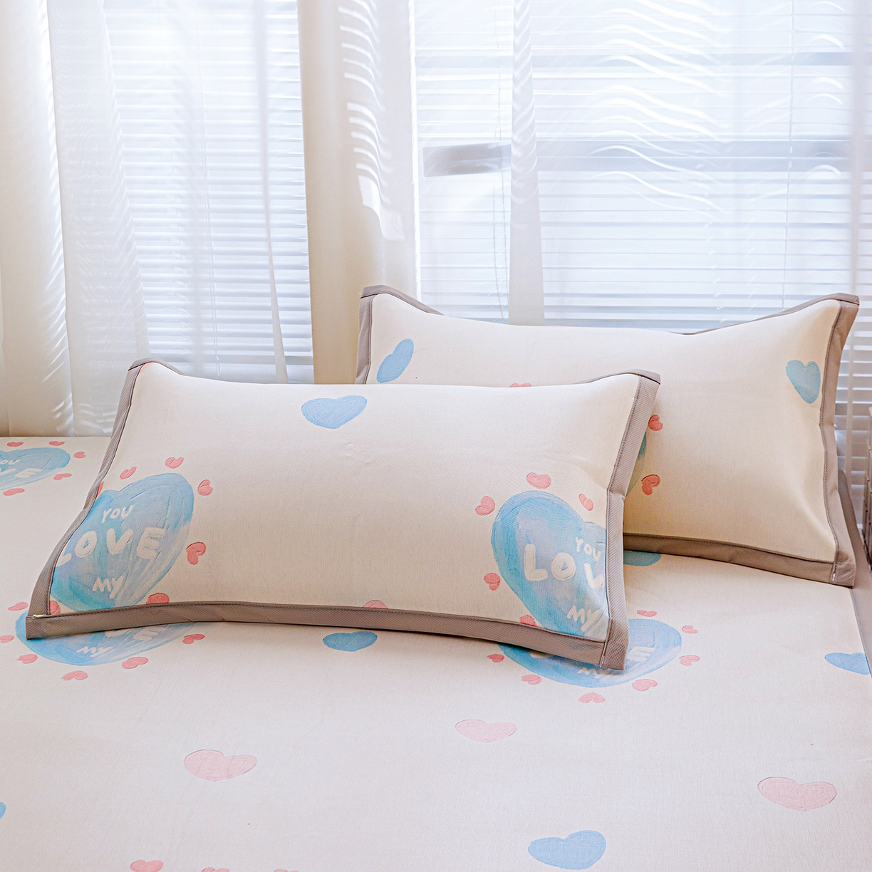 91家纺网 家纺一手货源 找家纺 富馨莱 2026新款冰丝凉席平铺款支持一件定制定做 LOVI心