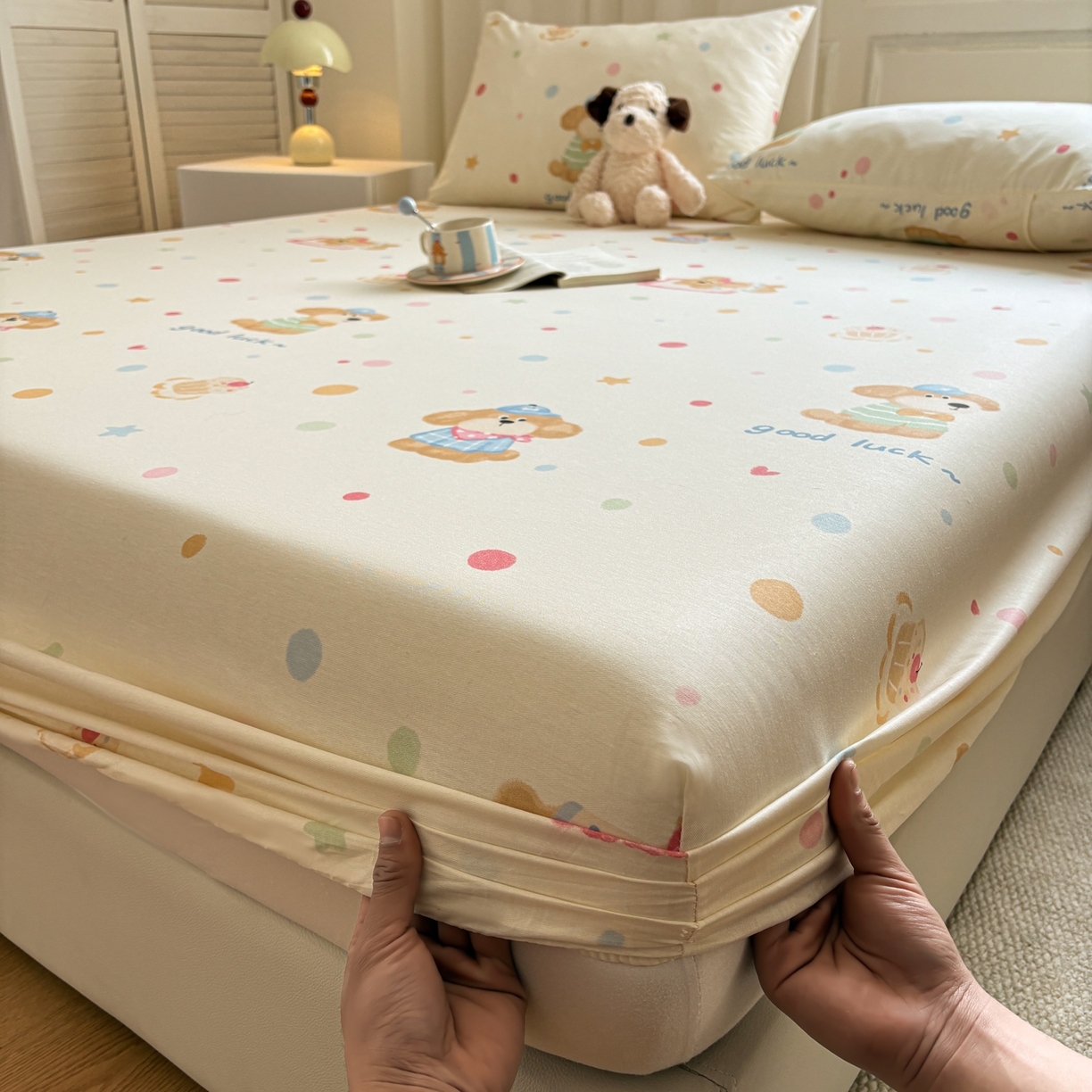 91家纺网 家纺一手货源 找家纺 居眠 2026新款全棉单层印花单床笠 童梦乐园