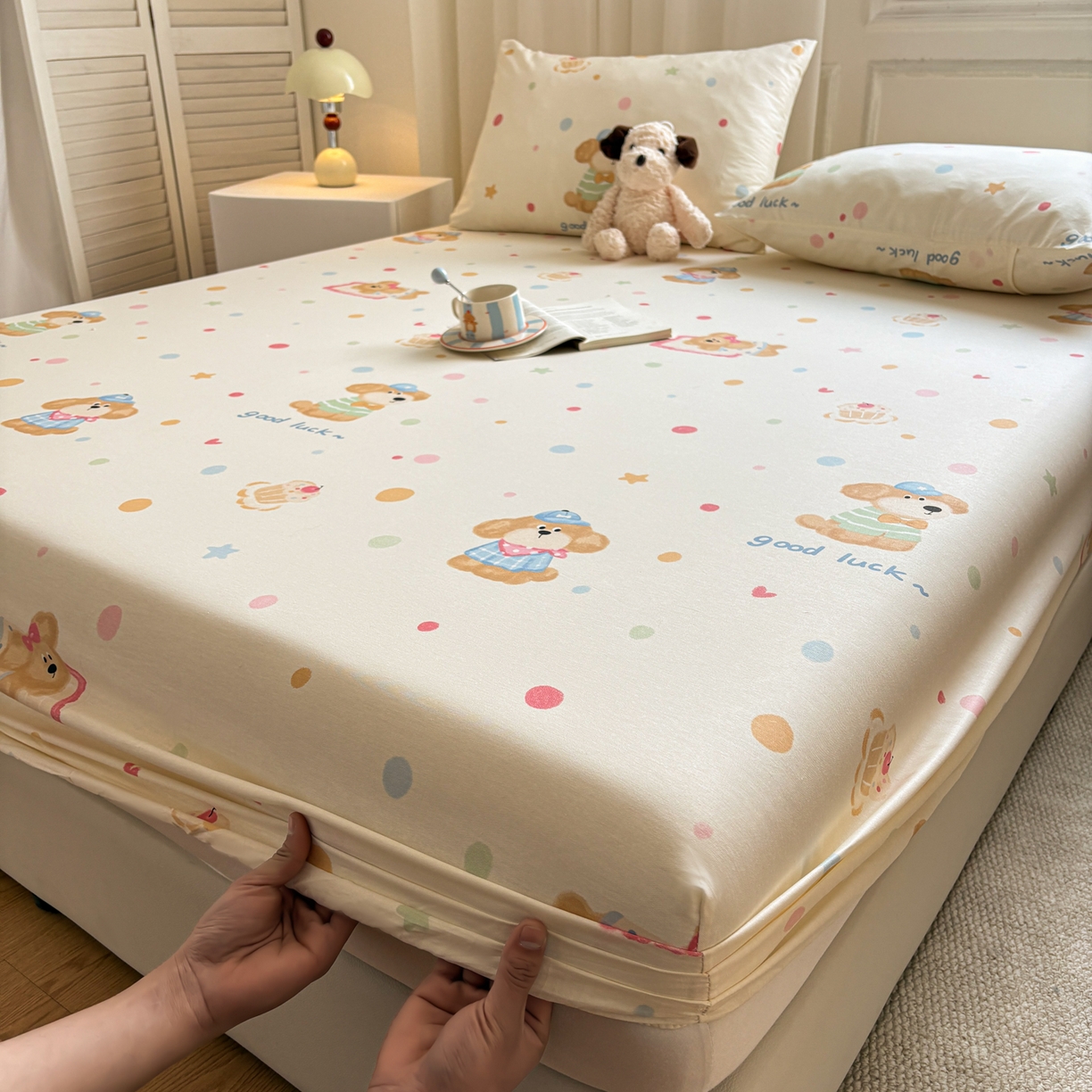 91家纺网 家纺一手货源 找家纺 居眠 2026新款全棉单层印花单床笠 童梦乐园