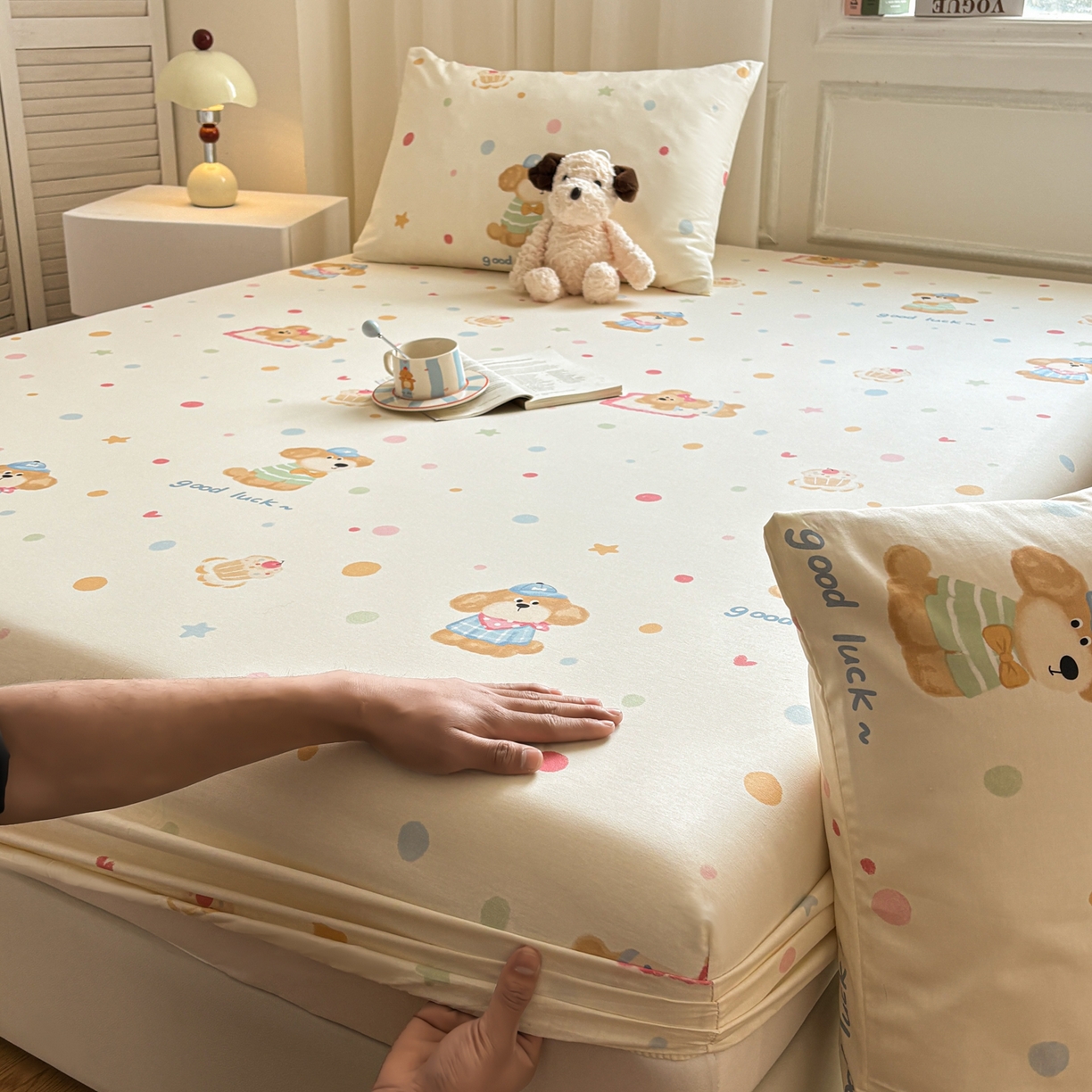 91家纺网 家纺一手货源 找家纺 居眠 2026新款全棉单层印花单床笠 童梦乐园