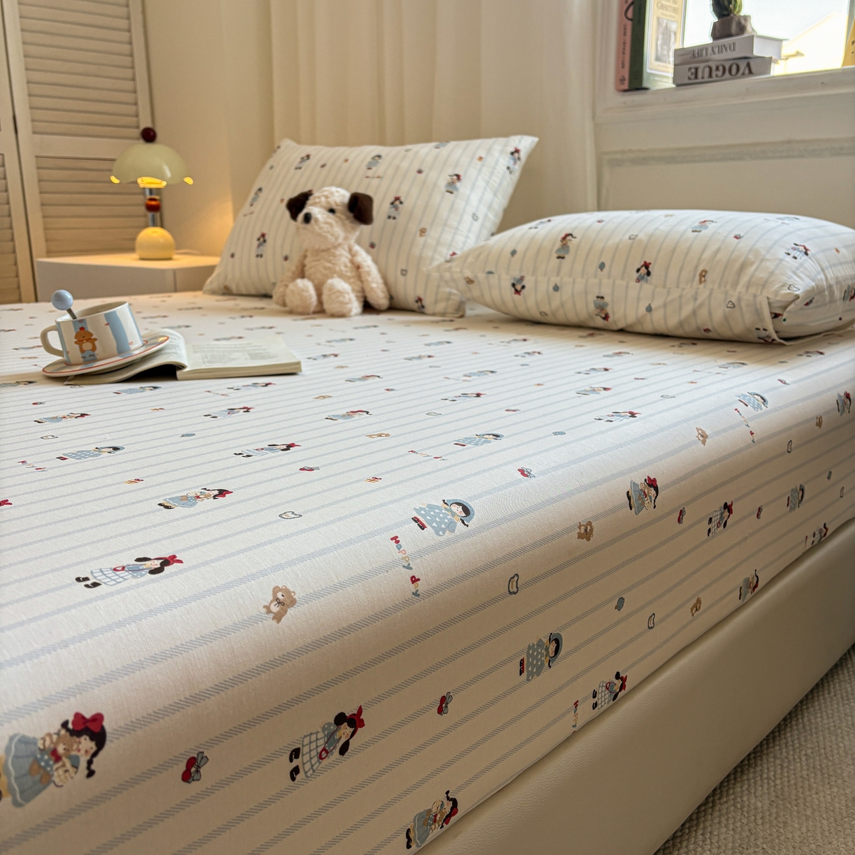 91家纺网 家纺一手货源 找家纺 居眠 2026新款全棉单层印花单床笠 少女日记