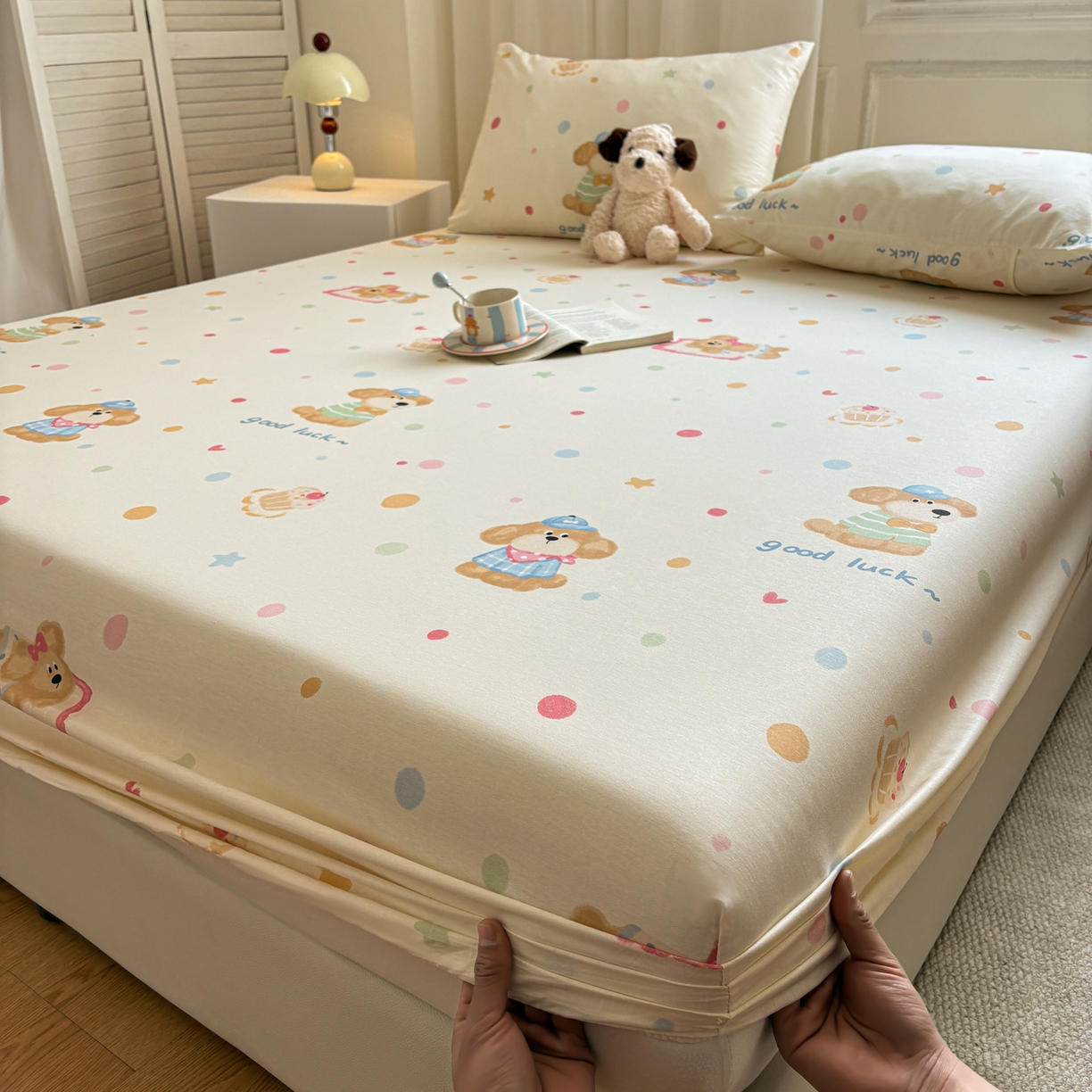 91家纺网 家纺一手货源 找家纺 居眠 2026新款全棉单层印花单床笠 童梦乐园