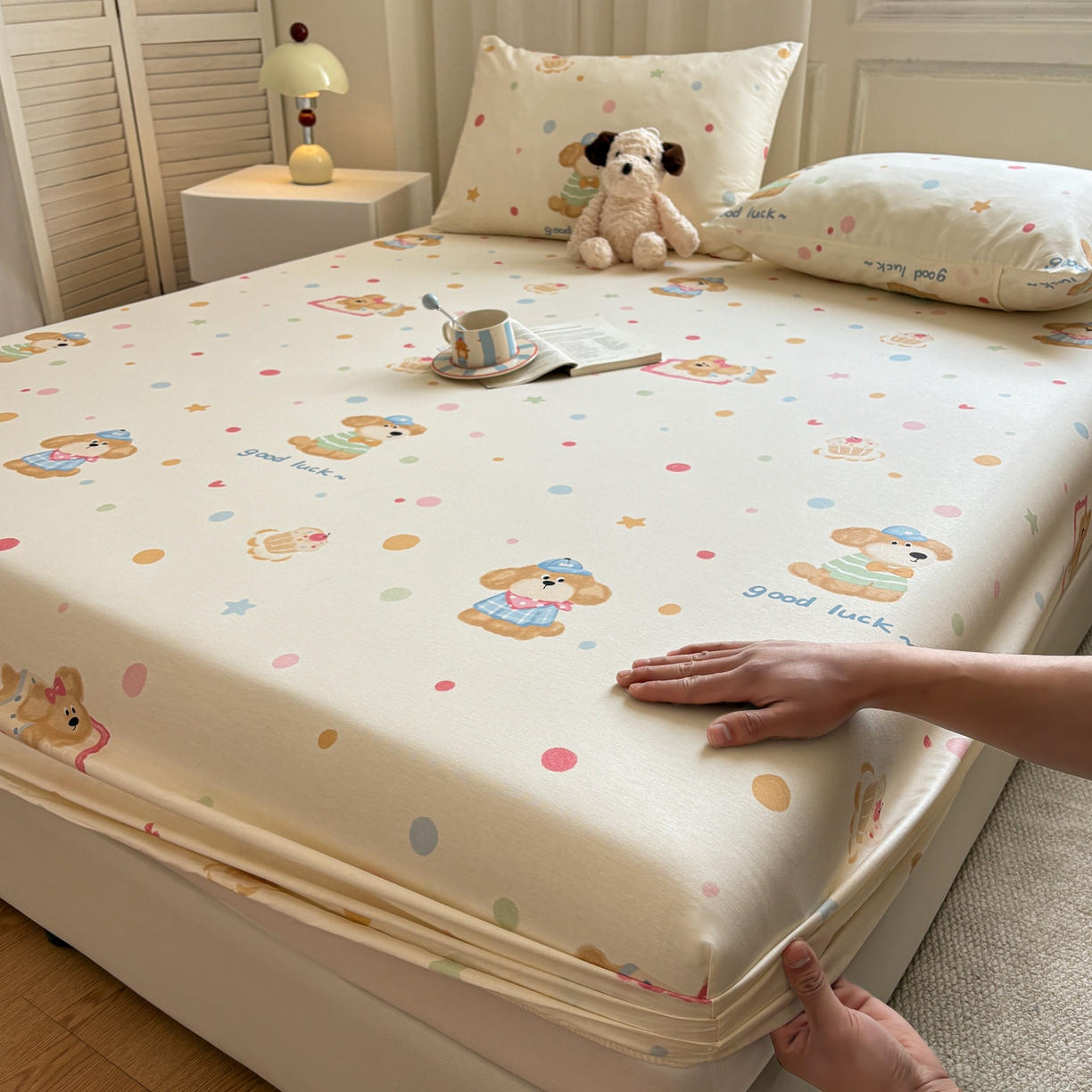 91家纺网 家纺一手货源 找家纺 居眠 2026新款全棉单层印花单床笠 童梦乐园