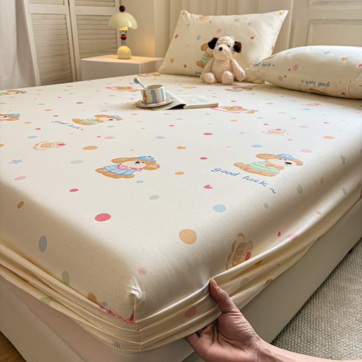 91家纺网 家纺一手货源 找家纺 居眠 2026新款全棉单层印花单床笠 童梦乐园