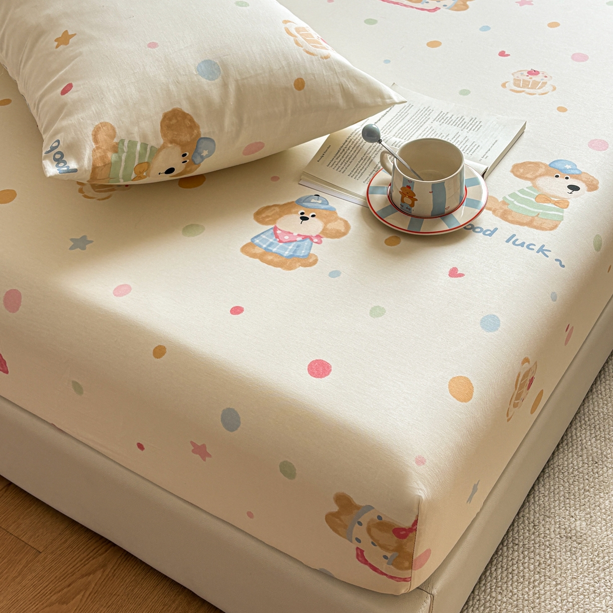 91家纺网 家纺一手货源 找家纺 居眠 2026新款全棉单层印花单床笠 童梦乐园