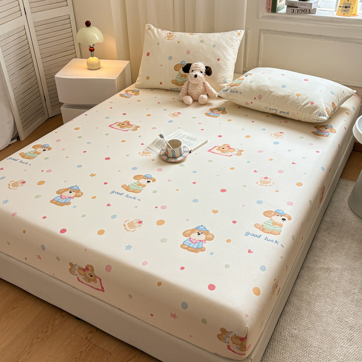 91家纺网 家纺一手货源 找家纺 居眠 2026新款全棉单层印花单床笠 童梦乐园