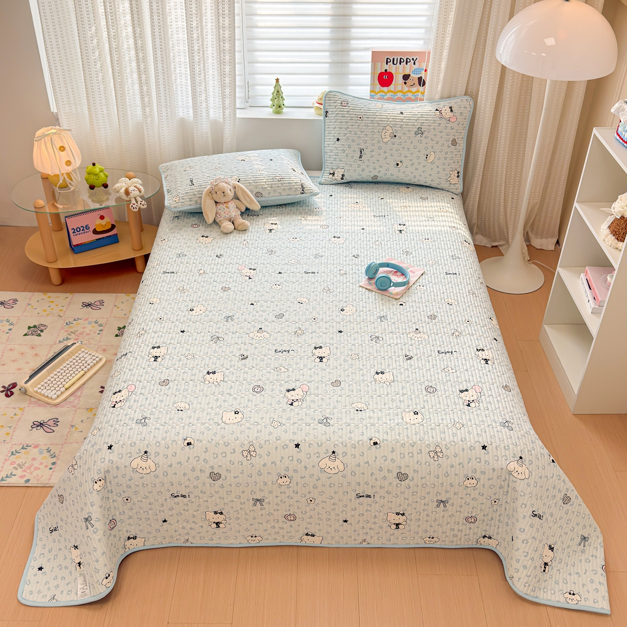 91家纺网 家纺一手货源 找家纺 （总）雅萱家纺 2026新款森系全棉夹棉印花床盖