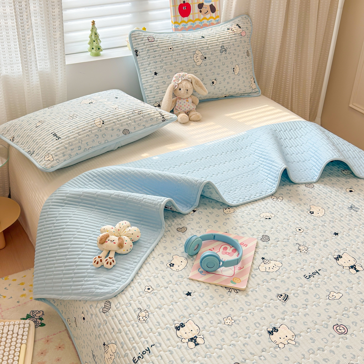 91家纺网 家纺一手货源 找家纺 （总）雅萱家纺 2026新款森系全棉夹棉印花床盖