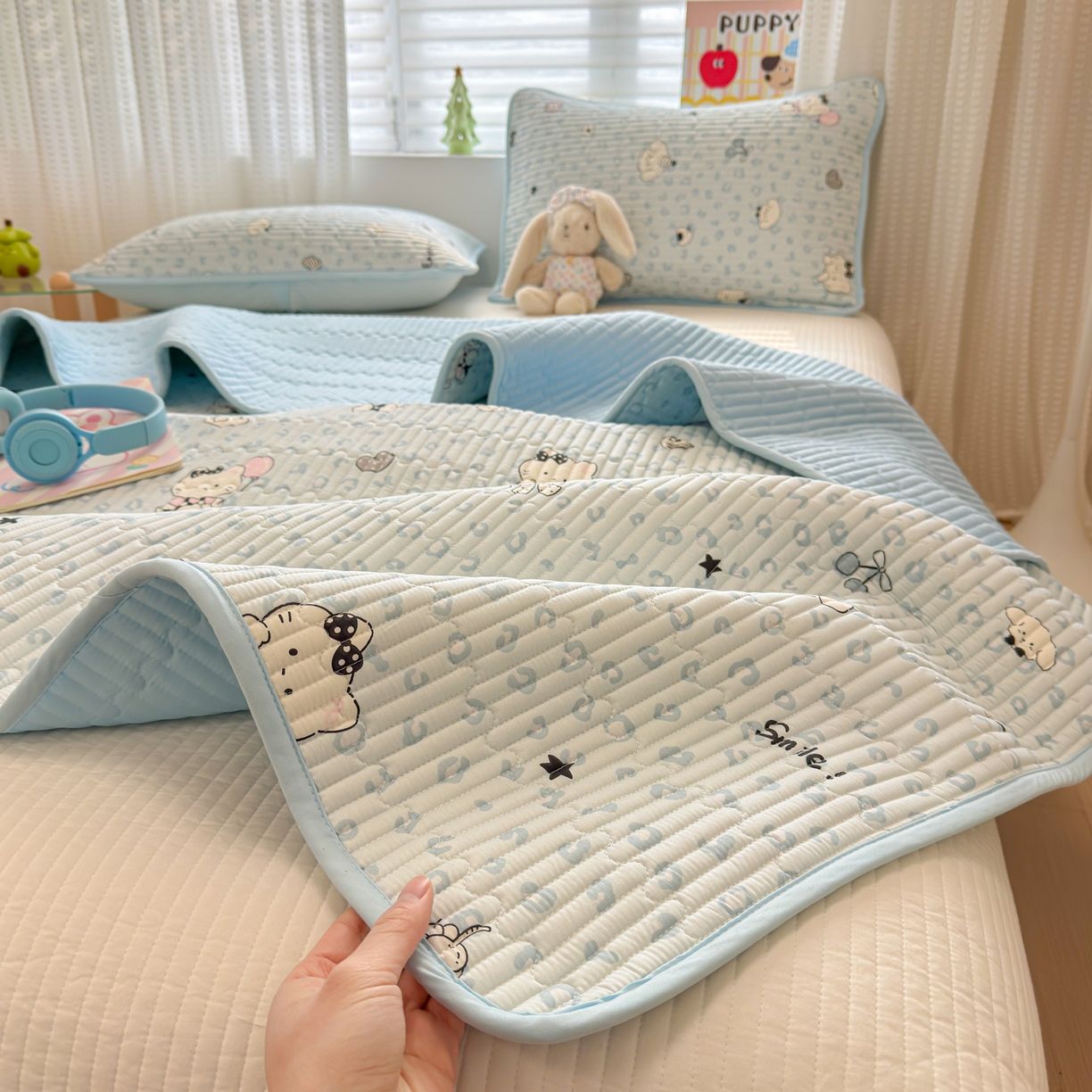 91家纺网 家纺一手货源 找家纺 （总）雅萱家纺 2026新款森系全棉夹棉印花床盖