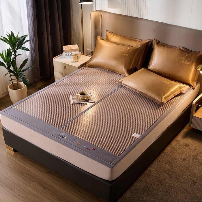 91家纺网 家纺一手货源 找家纺 （总）鑫琪莱家纺 2025新款双面竹席冰丝席竹凉席学生宿舍席子