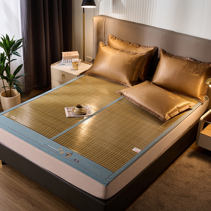 91家纺网 家纺一手货源 找家纺 （总）鑫琪莱家纺 2025新款双面竹席冰丝席竹凉席学生宿舍席子