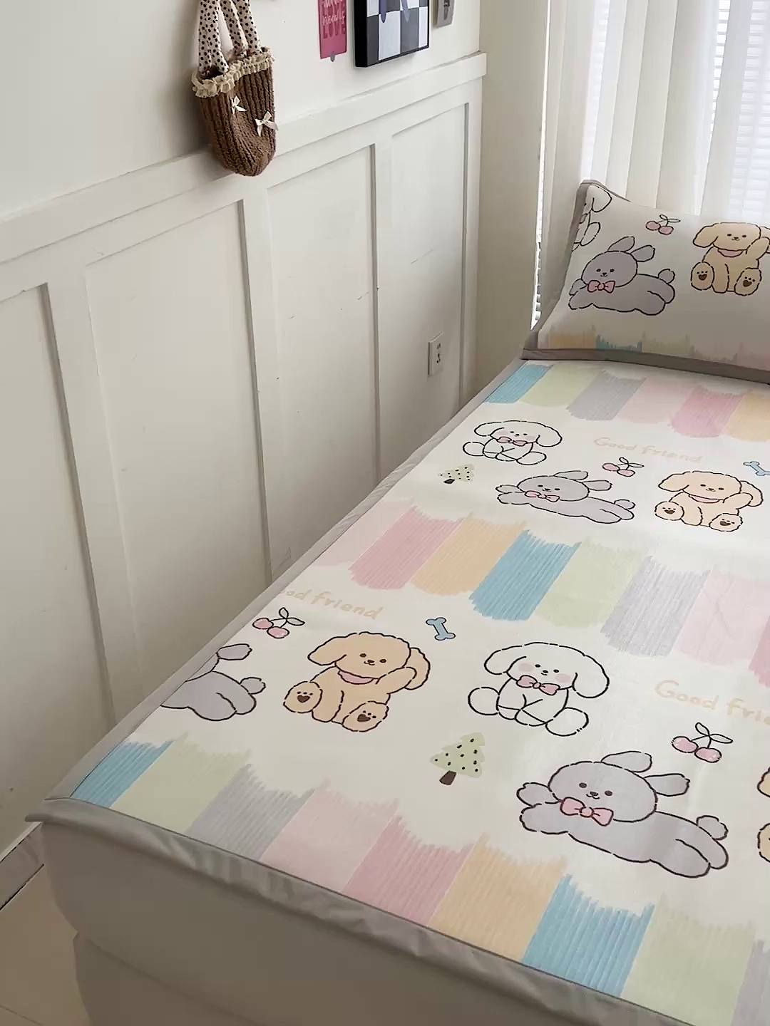 91家纺网 家纺一手货源 找家纺 富馨莱 2026新款冰丝凉席平铺款支持一件定制定做 彩虹乐园