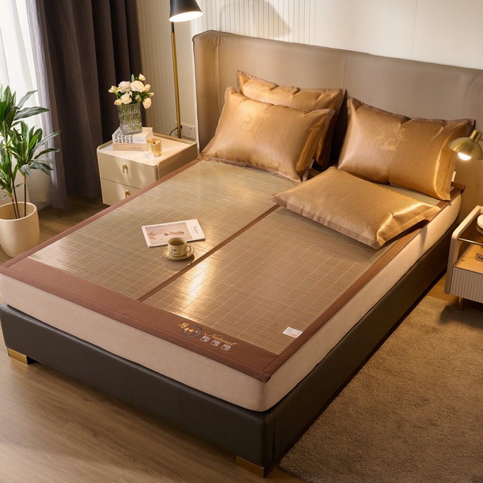 91家纺网 家纺一手货源 找家纺 （总）鑫琪莱家纺 2025新款双面竹席冰丝席竹凉席学生宿舍席子