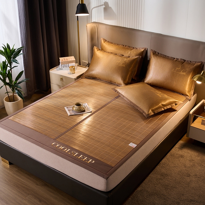 91家纺网 家纺一手货源 找家纺 （总）鑫琪莱家纺 2025新款双面竹席冰丝席竹凉席学生宿舍席子