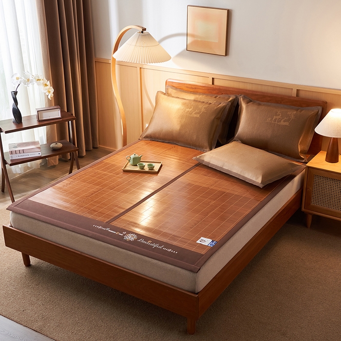 91家纺网 家纺一手货源 找家纺 （总）鑫琪莱家纺 2025新款双面竹席冰丝席竹凉席学生宿舍席子