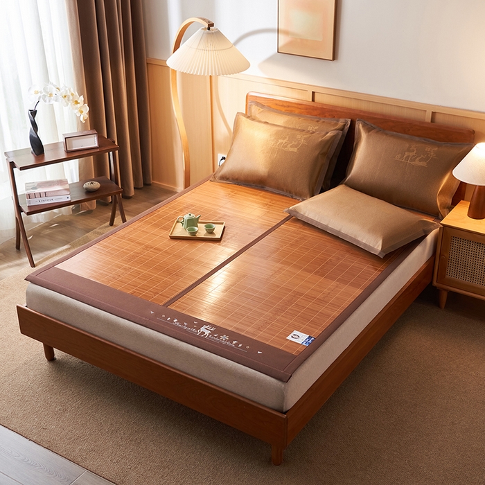 91家纺网 家纺一手货源 找家纺 （总）鑫琪莱家纺 2025新款双面竹席冰丝席竹凉席学生宿舍席子