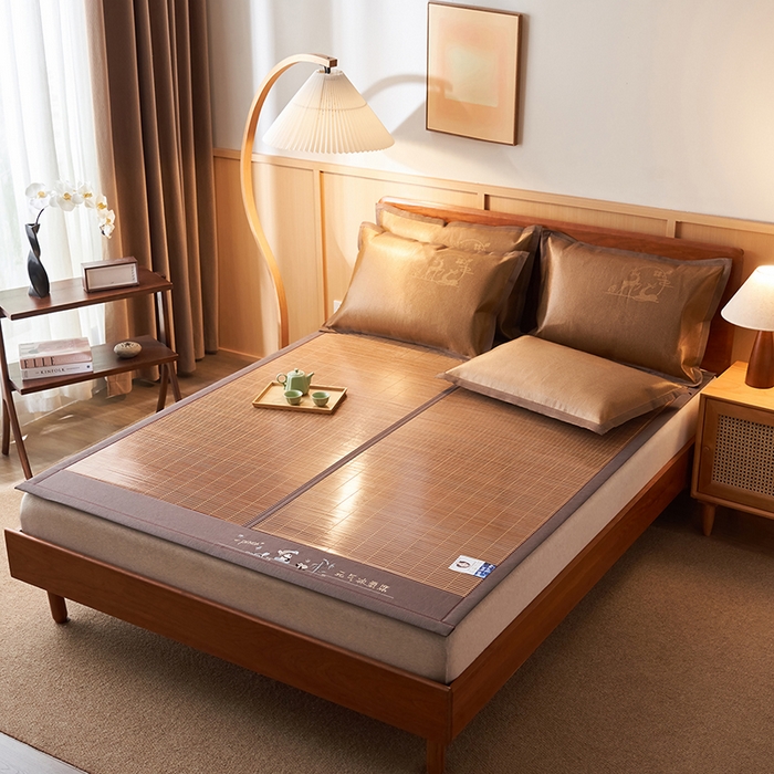 91家纺网 家纺一手货源 找家纺 （总）鑫琪莱家纺 2025新款双面竹席冰丝席竹凉席学生宿舍席子