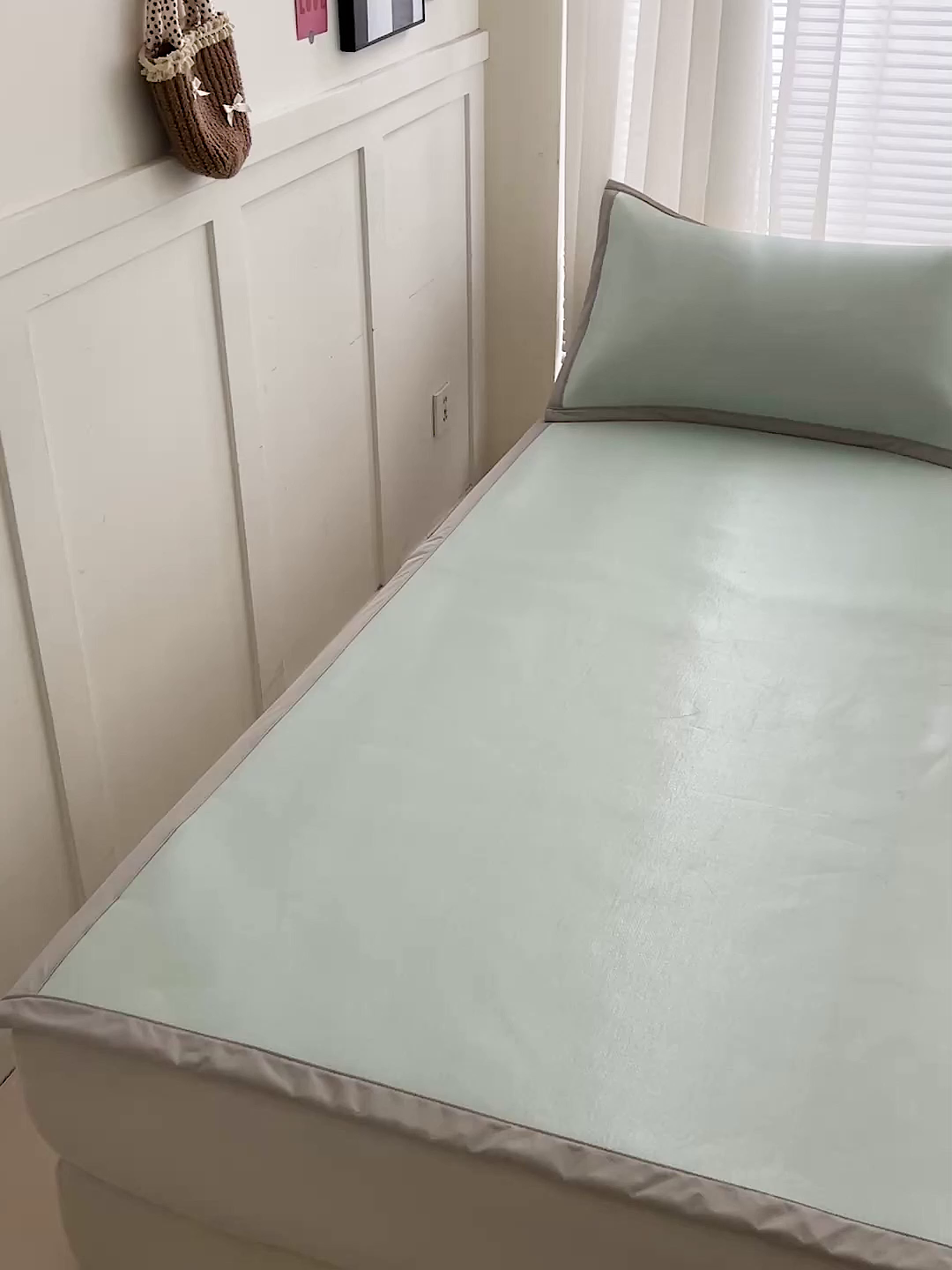 91家纺网 家纺一手货源 找家纺 富馨莱 2026新款冰丝凉席平铺款支持一件定制定做 清新绿