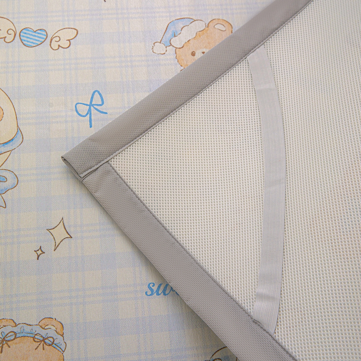 91家纺网 家纺一手货源 找家纺 富馨莱 2026新款冰丝凉席平铺款支持一件定制定做 晚安小熊