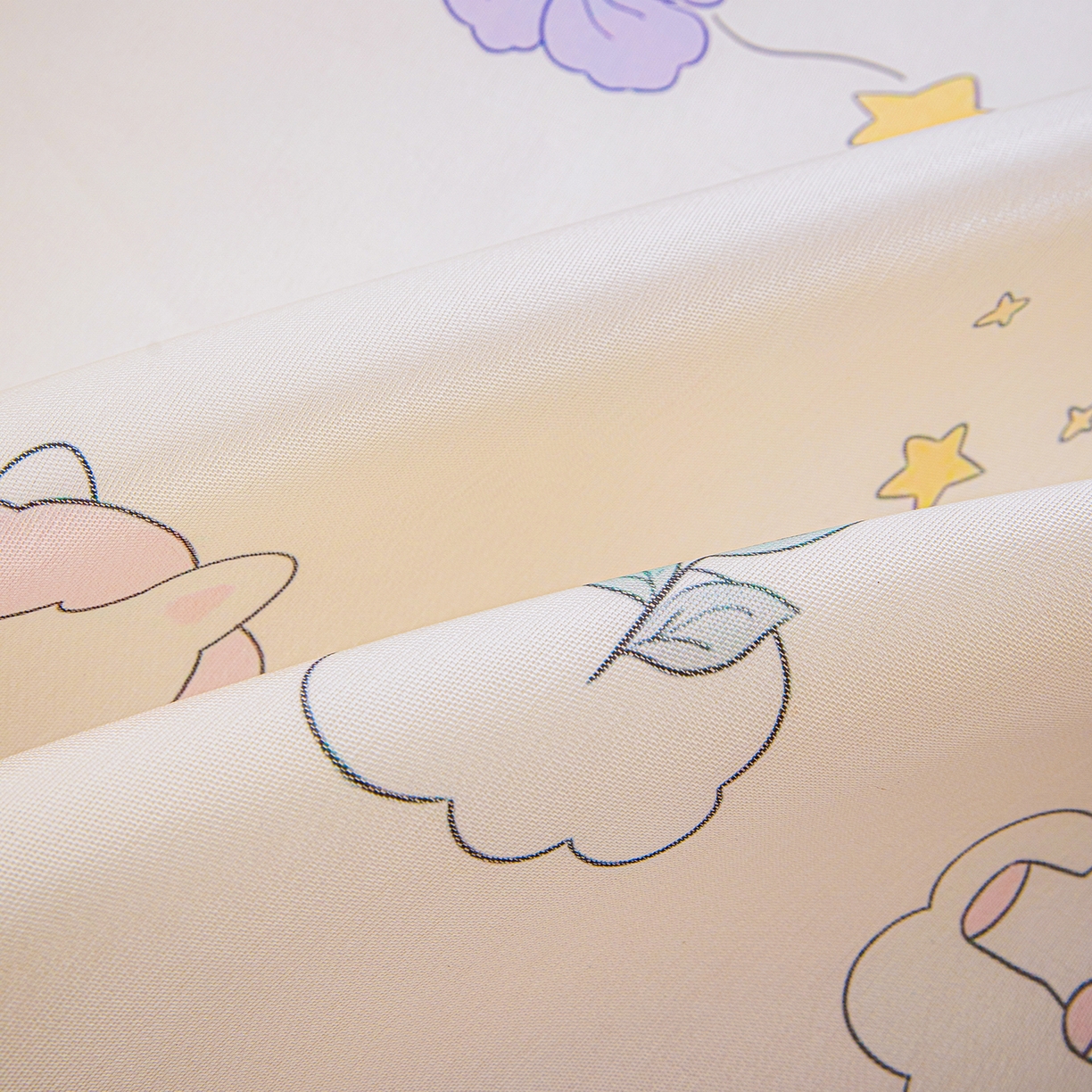 91家纺网 家纺一手货源 找家纺 富馨莱 2026新款冰丝凉席平铺款支持一件定制定做 星星小马-白