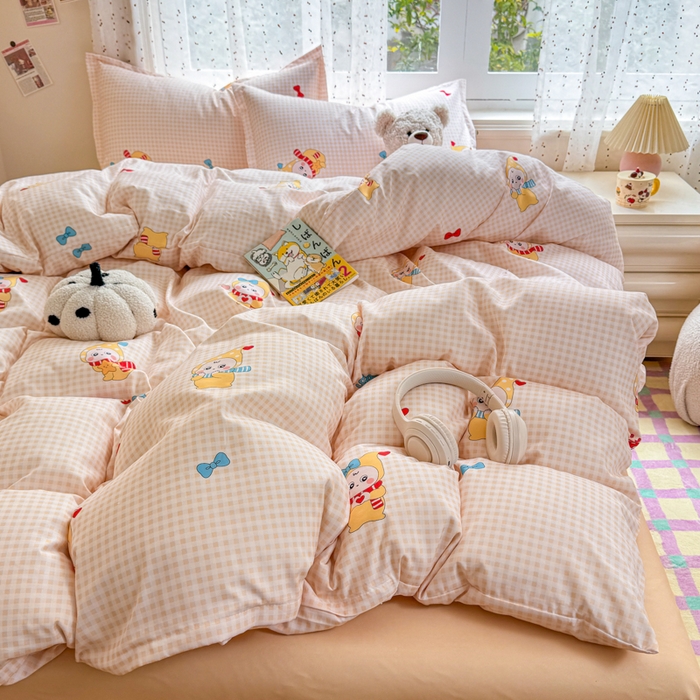 91家纺网 家纺一手货源 找家纺 （总）梦舒阳家纺 新款古法水洗棉仿棉云感泡泡四件套