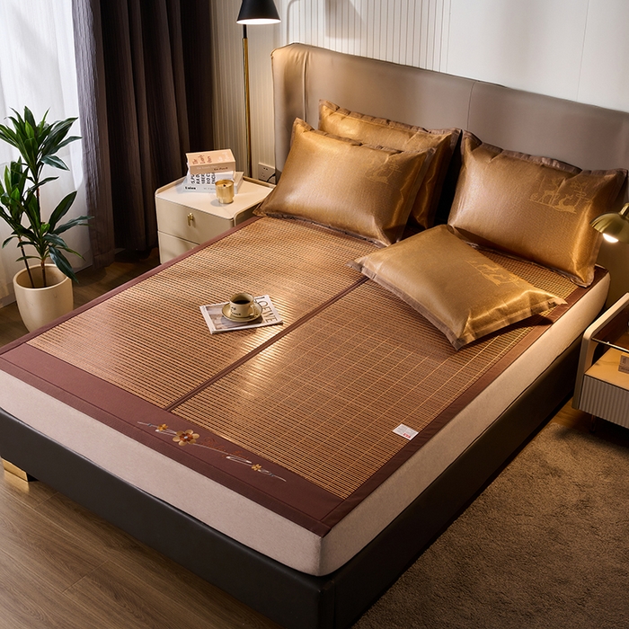 91家纺网 家纺一手货源 找家纺 （总）鑫琪莱家纺 2025新款双面竹席冰丝席竹凉席学生宿舍席子