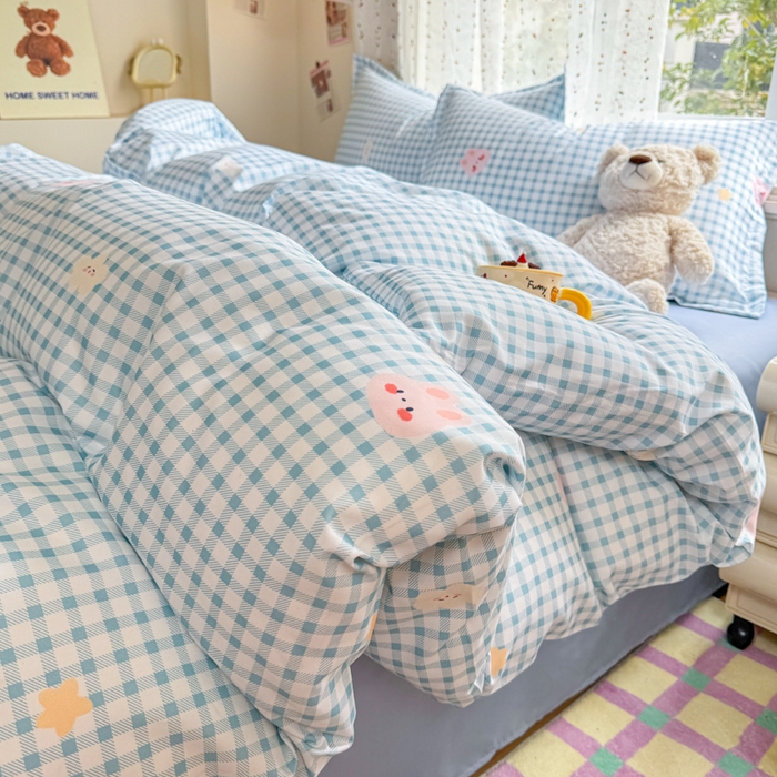 91家纺网 家纺一手货源 找家纺 （总）梦舒阳家纺 新款古法水洗棉仿棉云感泡泡四件套