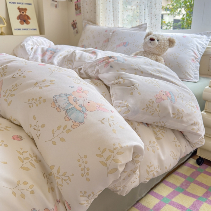 91家纺网 家纺一手货源 找家纺 （总）梦舒阳家纺 新款古法水洗棉仿棉云感泡泡四件套