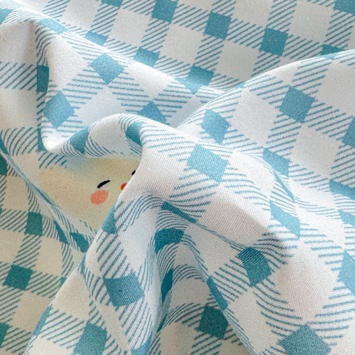 91家纺网 家纺一手货源 找家纺 梦舒阳家纺 新款古法水洗棉仿棉云感泡泡四件套 好运兔