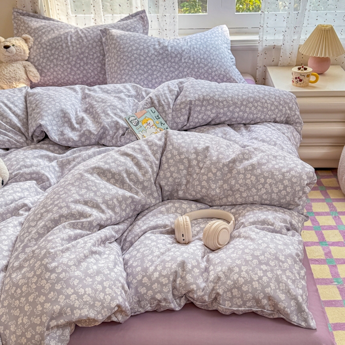 91家纺网 家纺一手货源 找家纺 梦舒阳家纺 新款古法水洗棉仿棉云感泡泡四件套 素影