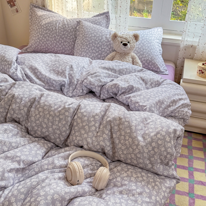 91家纺网 家纺一手货源 找家纺 梦舒阳家纺 新款古法水洗棉仿棉云感泡泡四件套 素影