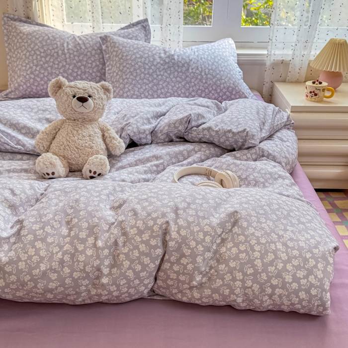 91家纺网 家纺一手货源 找家纺 梦舒阳家纺 新款古法水洗棉仿棉云感泡泡四件套 素影